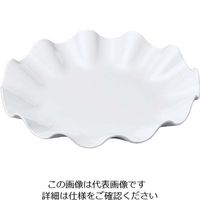 若泉漆器 ニューホワイト ウェーブ丸盛皿 35cm 63-7199-68 1個（直送品）
