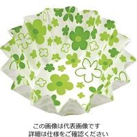 アヅミ産業 紙カップ ココケース 丸型(500枚入) 小花柄 6号深 グリーン 64-4201-42 1枚(500枚)（直送品）