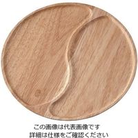 遠藤商事 木製プレート 2仕切 丸型 KU-0008 1個 64-4202-38（直送品）