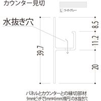 【建築資材・浴室用パネル】フクビ化学工業 樹脂系バスパネル部材　カウンター見切3m　ライトグレー 1梱包（20本入）（直送品）