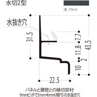 【建築資材・浴室用パネル】フクビ化学工業 樹脂系バスパネル部材 水切2型3m