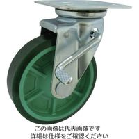 ヨドノ 樹脂製ウレタンゴム車輪(ベアリング無)自在車ストッパー付 PNUAJB200 1個 133-6036（直送品）