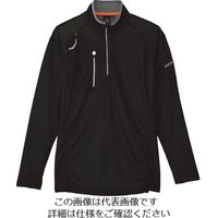 アイトス 長袖ハーフZIPシャツ(男女兼用) ブラック 3L 10606-010-3L 1着 144-4294（直送品）
