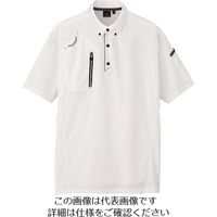 アイトス 半袖ボタンダウンポロシャツ(男女兼用) ホワイト M 10605-001-M 1着 145-0552（直送品）