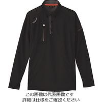 アイトス 長袖ボタンダウンポロシャツ(男女兼用) ブラック S 10604-010-S 1着 143-1668（直送品）