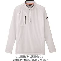 アイトス 長袖ハーフZIPシャツ(男女兼用) ホワイト L 10606-001-L 1着 145-0622（直送品）