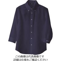 アイトス レディース七分袖ボタンダウンシャツ ネイビー M 8057-008-M 1着 143-4714（直送品）