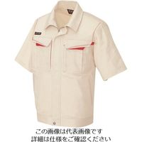 アイトス 半袖ブルゾン(男女兼用) ベージュ×ワインレッド 5L 5551-002-5L 1着 144-8658（直送品）