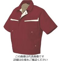 アイトス 半袖ブルゾン(配色)(男女兼用) ワインレッド×アイボリー S 5571-009-S 1着 144-2316（直送品）