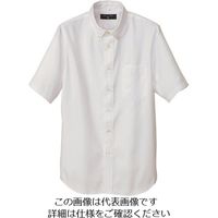 アイトス 半袖ボタンダウンシャツ(ヘリンボーン)(男女兼用) ホワイト 3S 50404-001-3S 1着 143-8141（直送品）