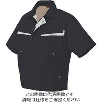 アイトス 半袖ブルゾン(配色)(男女兼用) ディープネイビ×シルバーグレー S 5571-008-S 1着 145-0141（直送品）