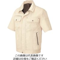 アイトス 半袖ブルゾン(男女兼用) ベージュ×ブラック 5L 5561-002-5L 1着 143-9162（直送品）