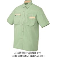 アイトス 半袖シャツ(男女兼用) グリーン×ライトベージュ 3L 5326-015-3L 1着 144-4080（直送品）