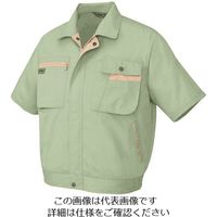 アイトス 半袖ブルゾン(男女兼用) グリーン×ライトベージュ LL 5321-015-LL 1着 145-1682（直送品）