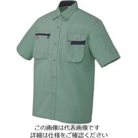 アイトス 半袖シャツ(男女兼用) ターコイズ×ネイビー 4L 5326-027-4L 1着 143-4592（直送品）