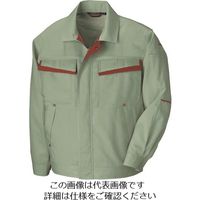 アイトス 長袖サマーブルゾン(配色)(男女兼用) アースグリーン×ワインレッド 6L 5570-005-6L 1着 145-1745（直送品）