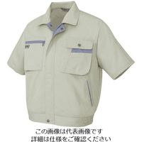 アイトス 半袖ブルゾン(男女兼用) アースグレー×ミストバイオレット L 5321-004-L 1着 143-4376（直送品）