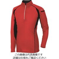 アイトス ハーフZIP長袖シャツ レッド 3L 551031-009-3L 1着 143-9691（直送品）