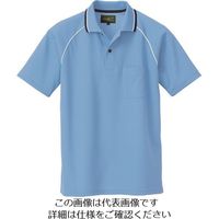 アイトス 制電半袖ポロシャツ(男女兼用) サックス S 50005-007-S 1着 145-2235（直送品）