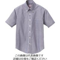 アイトス 半袖ギンガムチェックボタンダウンシャツ（男女兼用） ネイビー 3S 7825-008