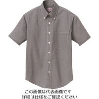 アイトス 半袖ギンガムチェックボタンダウンシャツ(男女兼用) ブラック SS 7825-010-SS 1着 144-4160（直送品）