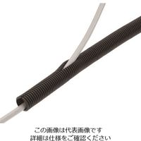 三桂製作所 SANKEI サンフレキROBO スリット付 柔軟タイプ 黒色 N2P25 1巻 159-2261（直送品）