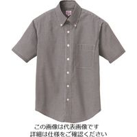 アイトス 半袖ギンガムチェックボタンダウンシャツ(男女兼用) ブラック 5L 7825-010-5L 1着 143-6263（直送品）