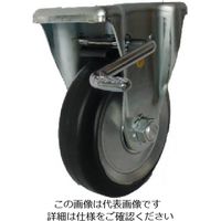 ヨドノ プレス製固定金具ブレーキ付黒ゴム車 100φ WKB100 1個 132-3472（直送品）