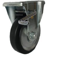 ヨドノ プレス製固定金具ブレーキ付黒ゴム車 150φ WKB150 1個 132-3482（直送品）