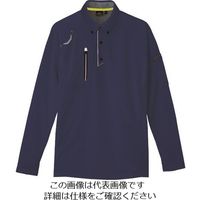 アイトス 長袖ボタンダウンポロシャツ(男女兼用) ネイビー 3L 10604-008-3L 1着 143-6366（直送品）