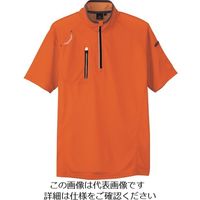 アイトス 半袖ハーフZIPシャツ(男女兼用) オレンジ LL 10607-163-LL 1着 143-9531（直送品）