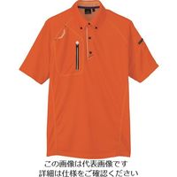 アイトス 半袖ボタンダウンポロシャツ(男女兼用) オレンジ 4L 10605-163-4L 1着 144-9056（直送品）
