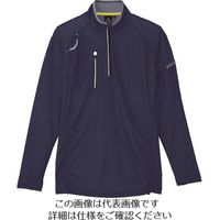 アイトス 長袖ハーフZIPシャツ(男女兼用) ネイビー S 10606-008-S 1着 143-9565（直送品）