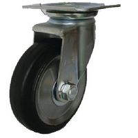 ヨドノ プレス製自在金具付黒ゴム車 130φ WJ130 1個 132-3506（直送品）