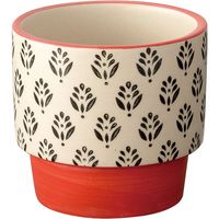 ヘッズ ハンドメイドプリントフラワーポット-SS/レッド HNP-PORSS 1セット（6個：6個×1パック）（直送品）