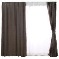スミノエ セミオーダーカーテン クレンゼ 抗菌・抗ウイルスカーテン 2800×2250mm ブラウン １セット(2枚入)（直送品）