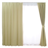 スミノエ セミオーダーカーテン クレンゼ 抗菌・抗ウイルスカーテン 2300×2300mm イエローグリーン １セット(2枚入)（直送品）
