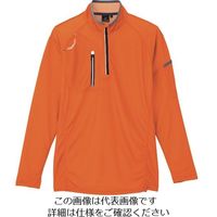 アイトス 長袖ハーフZIPシャツ(男女兼用) オレンジ SS 10606-163-SS 1着 143-6450（直送品）