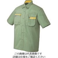 アイトス 半袖シャツ(男女兼用) オリーブ×マスタード M 5326-030-M 1着 144-4108（直送品）