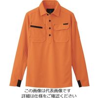 アイトス 長袖ポロシャツ(男女兼用) オレンジ 6L 10608-163-6L 1着 144-1142（直送品）