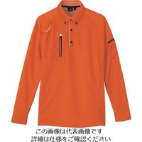 アイトス 長袖ボタンダウンポロシャツ(男女兼用) オレンジ M 10604-163-M 1着 143-1617（直送品）