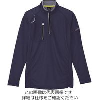 アイトス 長袖ハーフZIPシャツ(男女兼用) ネイビー 6L 10606-008-6L 1着 144-4266（直送品）