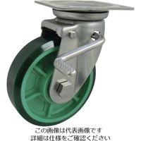 ヨドノ 樹脂製ウレタンゴム車輪ステンレス製自在車ストッパー付 200 PNUJAB200 1個 133-6097（直送品）