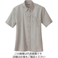 アイトス レディース半袖オックスボタンダウンシャツ グレーストライプ 4L 7873-104-4L 1着 144-5761（直送品）