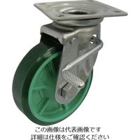 ヨドノ 樹脂製ウレタンゴム車輪ステンレス製自在車ストッパー付 ベアリング無 150 PNUAJAB150 1個 131-7164（直送品）