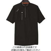 アイトス 半袖ハーフZIPシャツ(男女兼用) ブラック L 10607-010-L 1着 144-1182（直送品）