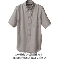 アイトス 半袖ボタンダウンシャツ(ヘリンボーン)(男女兼用) チャコール 3L 50404-014-3L 1着 143-0120（直送品）