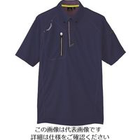アイトス 半袖ボタンダウンポロシャツ(男女兼用) ネイビー L 10605-008-L 1着 144-4281（直送品）