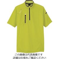 アイトス 半袖ハーフZIPシャツ(男女兼用) ライム L 10607-016-L 1着 144-2713（直送品）