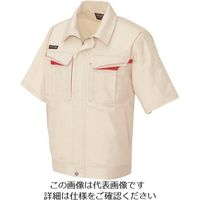 アイトス 半袖ブルゾン(男女兼用) ベージュ×ワインレッド 6L 5551-002-6L 1着 144-5460（直送品）